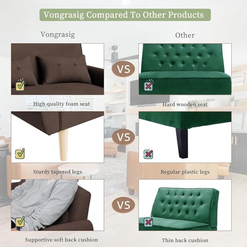 Dark Gray Linen Fabric 2-Seat Loveseat Sofa with Back Cushions and Tapered Legs M206660