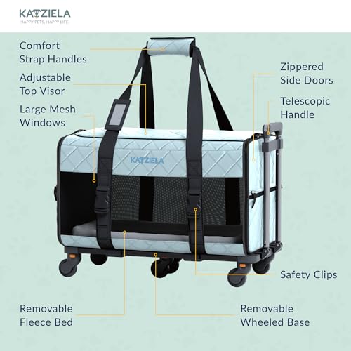 Airline Approved Rolling Pet Carrier for Small to Medium Dog or Cat V38247