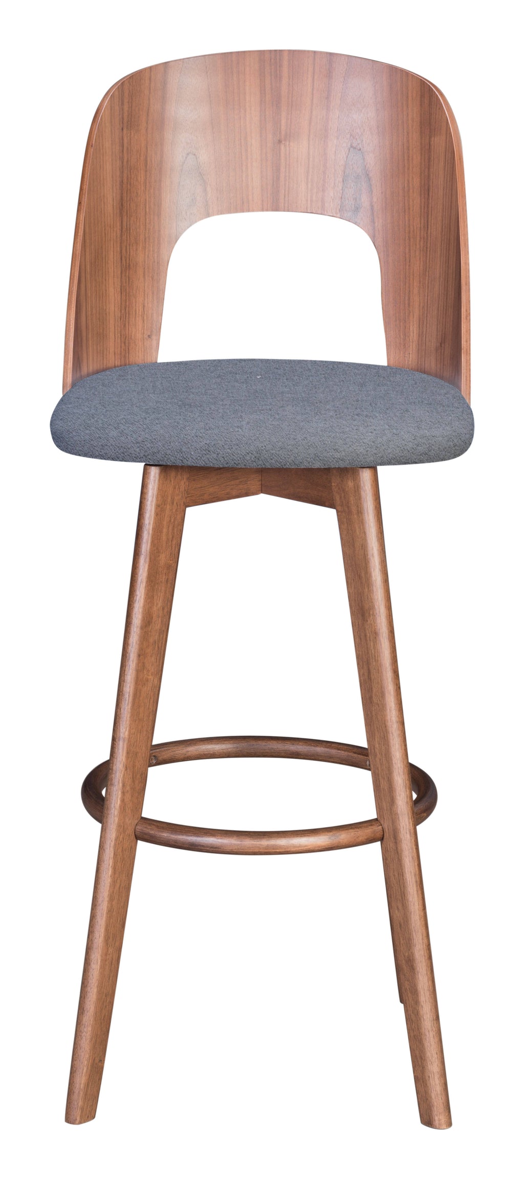 Walnut & Dark Gray Barstool (Set of 2) V81423