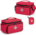 Lockable Pill Bottle Organizer with Zippered Pouches V715