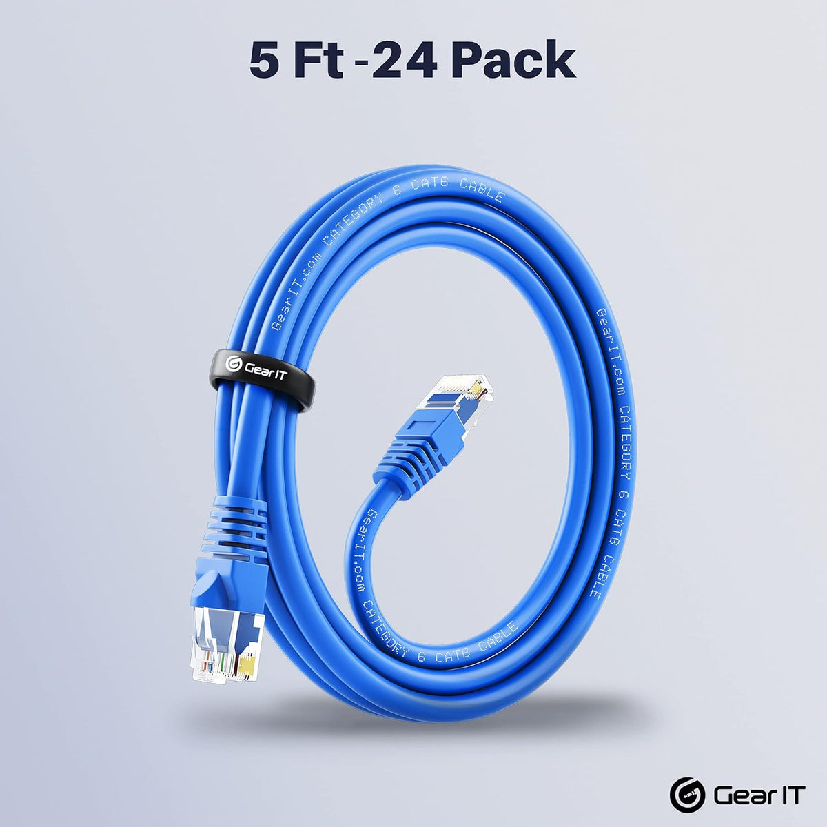 Cat 6 Ethernet Cable 5 ft (24-Pack) Blue C8302