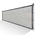 Grey Privacy Fence Screen HDPE Mesh Windscreen with Reinforced Grommets F190873