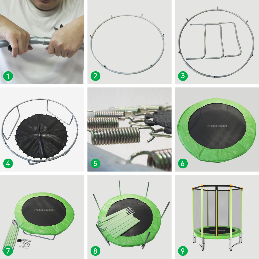 55" Kids Trampoline with Safety Enclosure Net E319