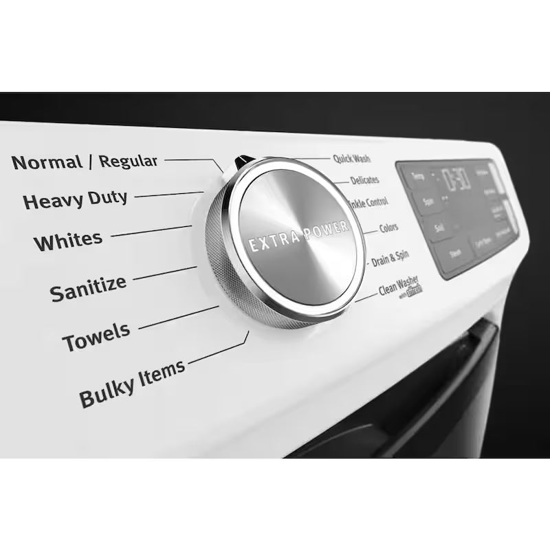 White Front Load Washing Machine with Steam H2240