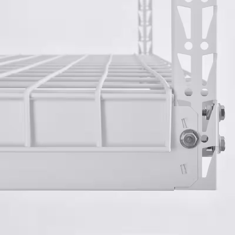 Adjustable Height White Overhead Ceiling Storage Rack U37679