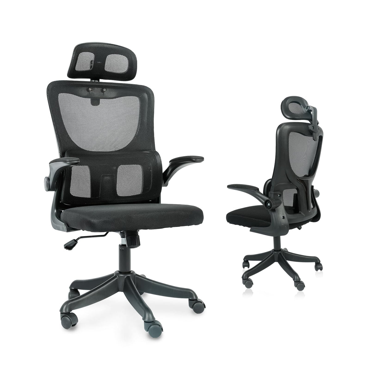 Black Mesh Ergonomic Office Chair with Headrest Q1516