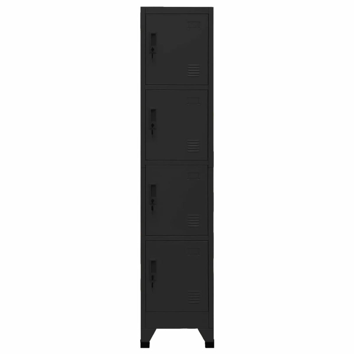Black Steel Locker Cabinet with 4 Lockable Doors Y67190