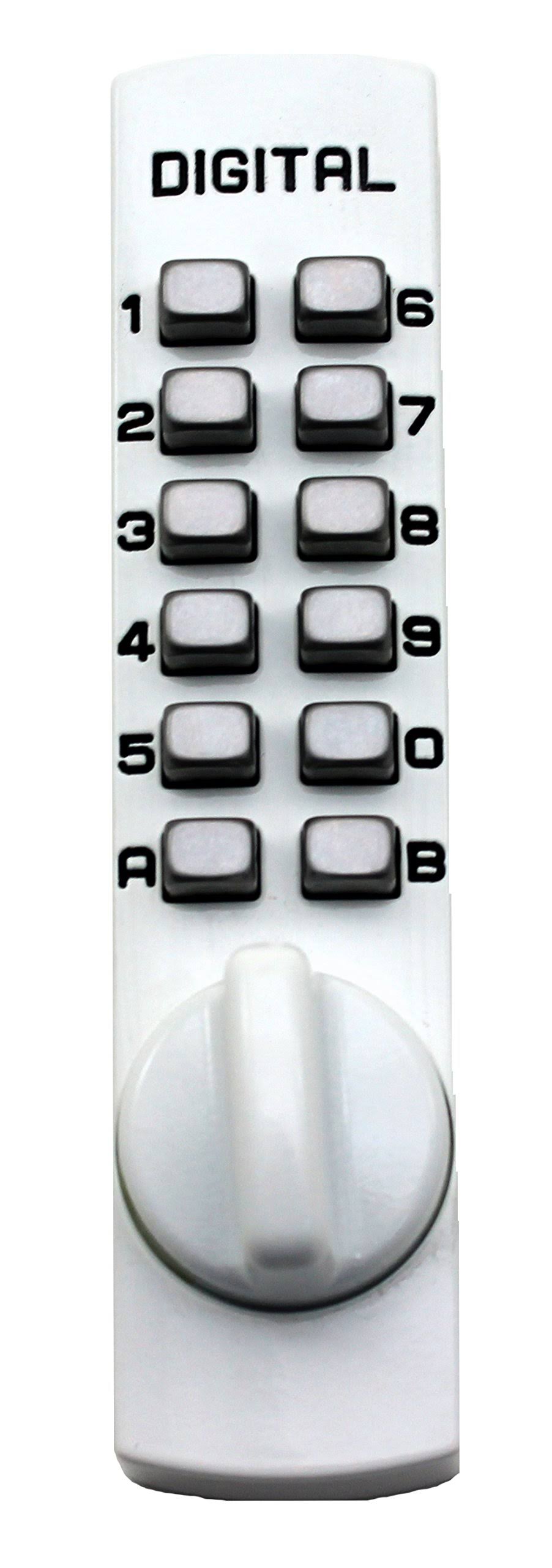 White Mechanical Keyless Hook Bolt Sliding Door Lock D7796