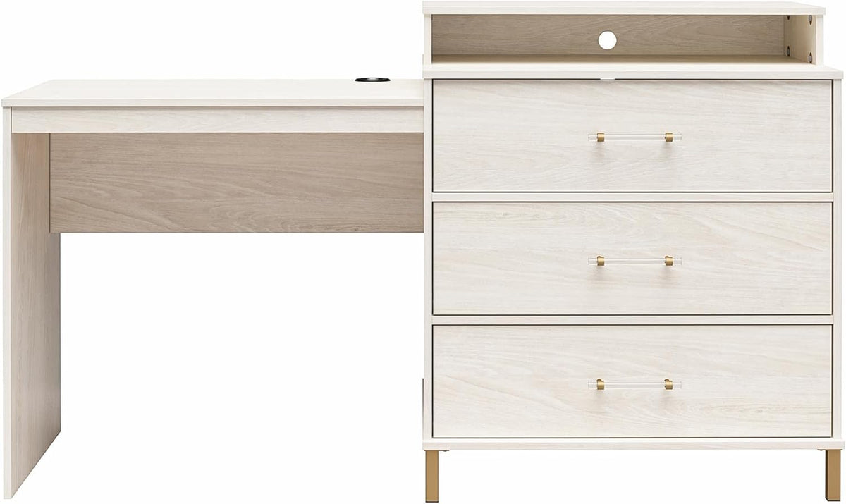 White Oak Dresser/Desk Combo with Wireless-charger V623