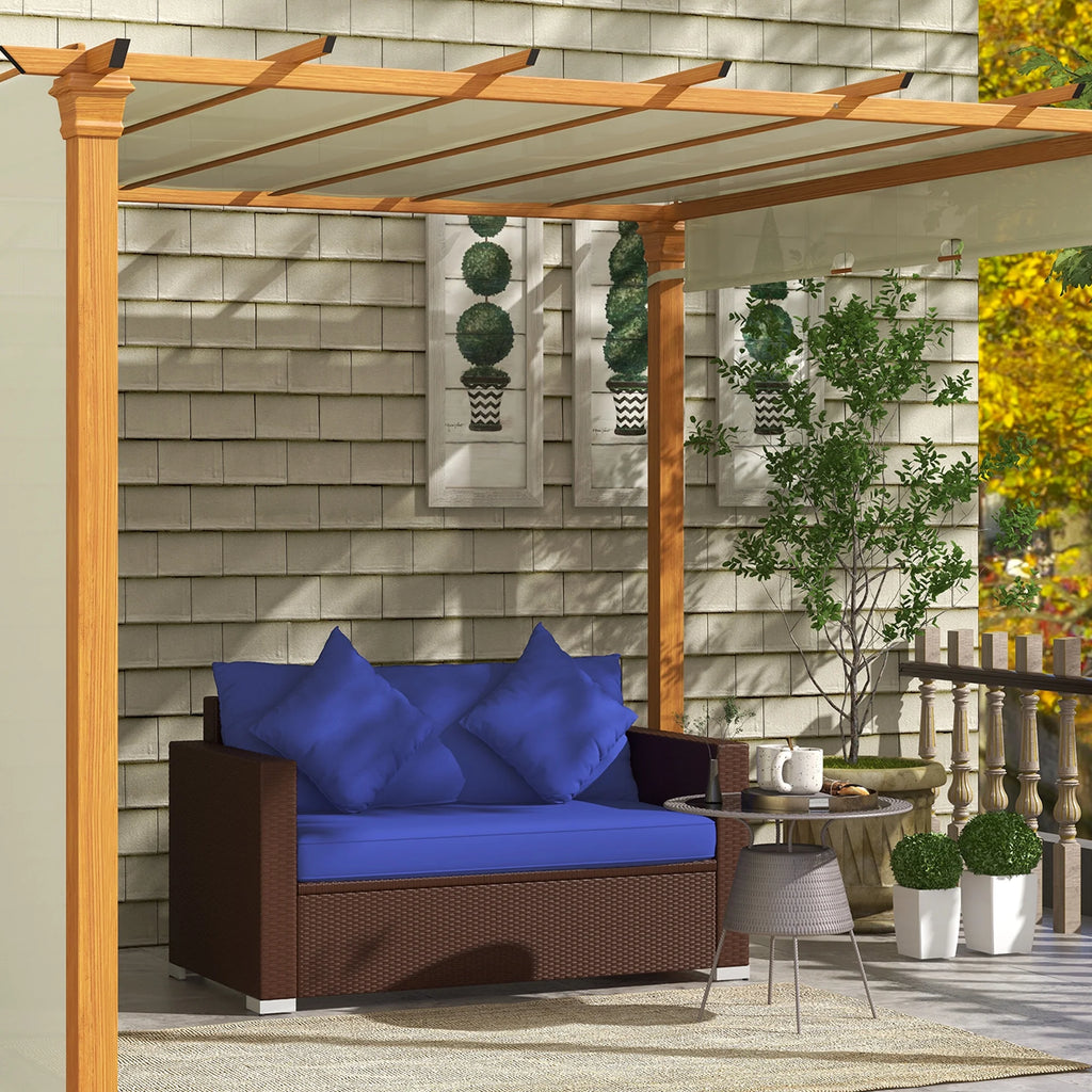 Blue Padded Outdoor Loveseat Sofa G5782