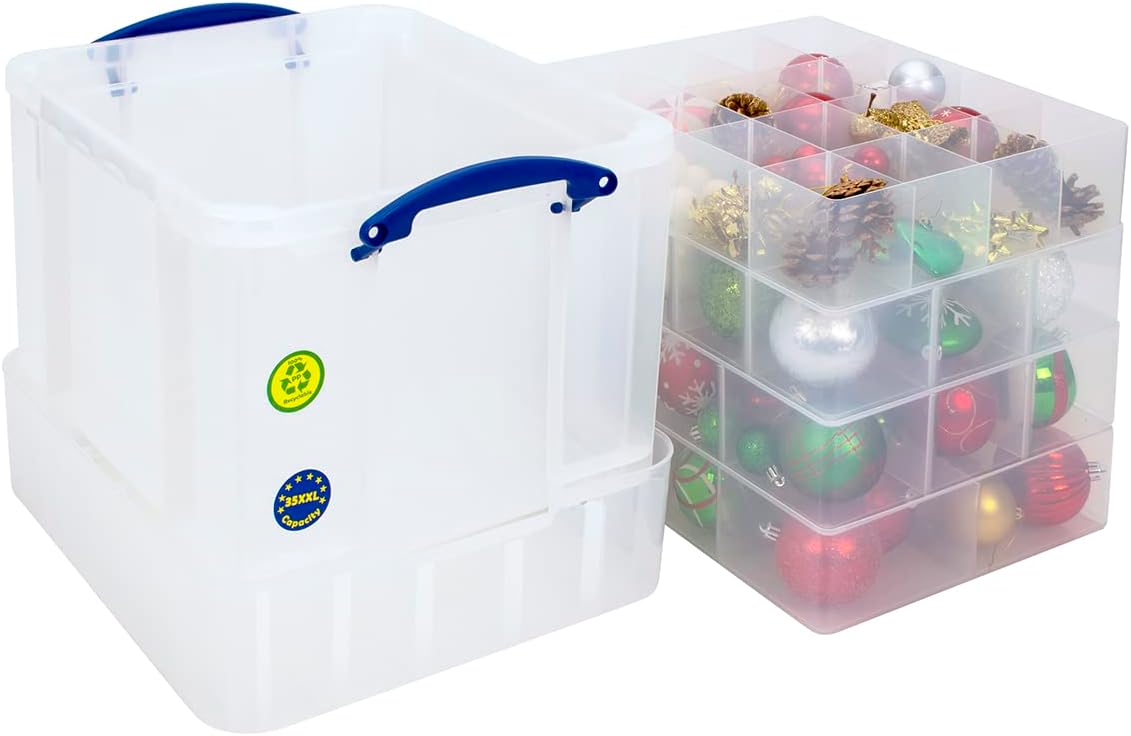 35 Litre Plastic Storage Box with Lid and Trays H172