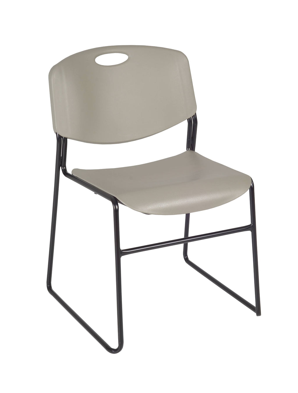 Beige Square Breakroom Table with 4 Grey Stack Chairs Q2681