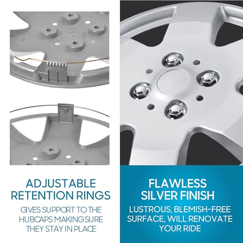 4-Pack 15 Inch Wheel Rim Cover Hubcaps Snap On Hub Cap Set O417