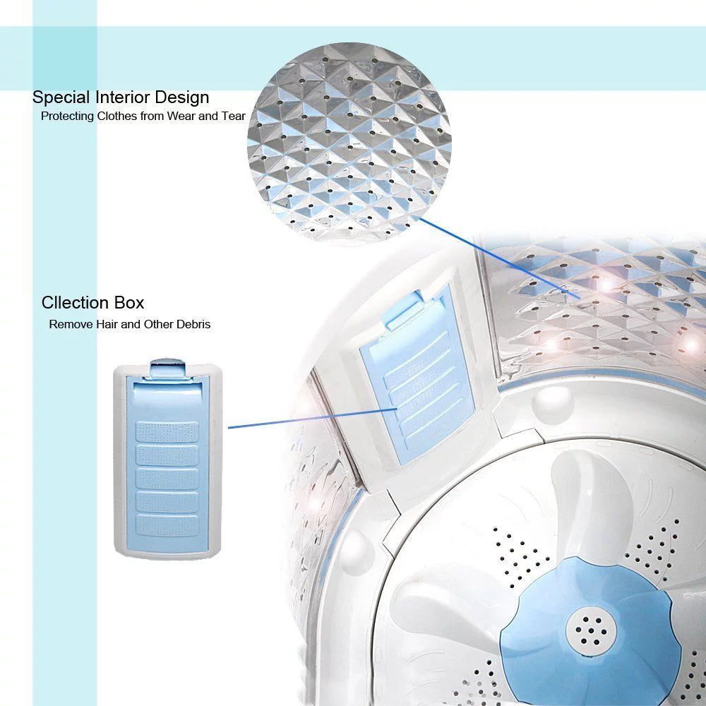 Compact Washing Machine with 8 lbs Capacity Top Load Tub Washer W7357