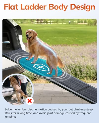 63" Long 17" Wide Folding Pet Ramp with Non-Slip Carpet Surface M8086