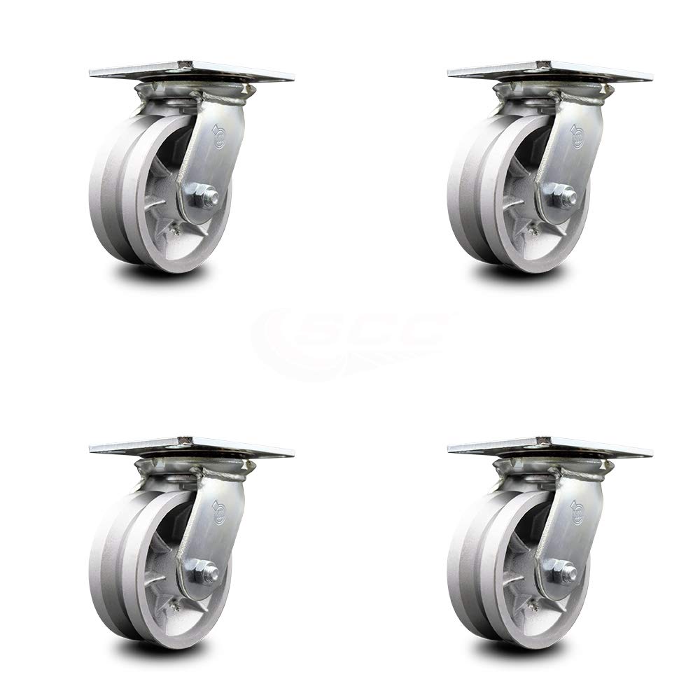 Heavy Duty Swivel Caster with 8 x 2 Silver Wheel, Pack of 2 T223