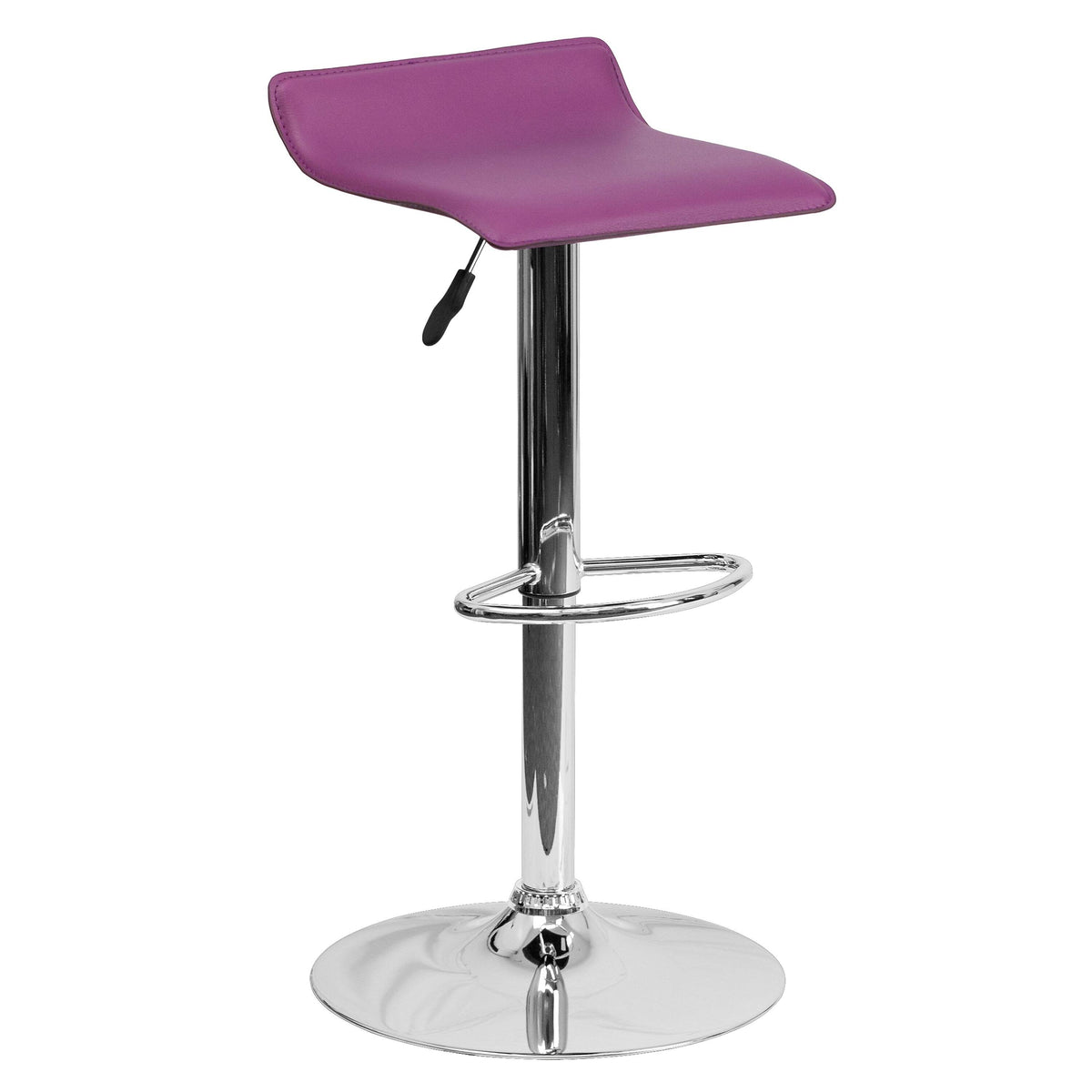 Purple Vinyl Adjustable Height Barstool with Chrome Base O8138
