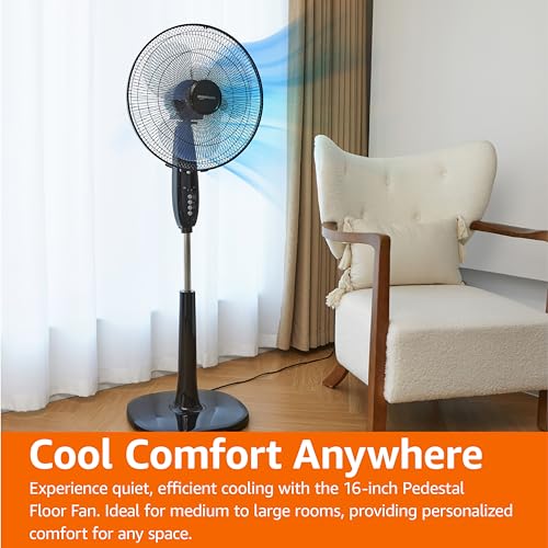 16-Inch Oscillating Pedestal Floor Fan S435