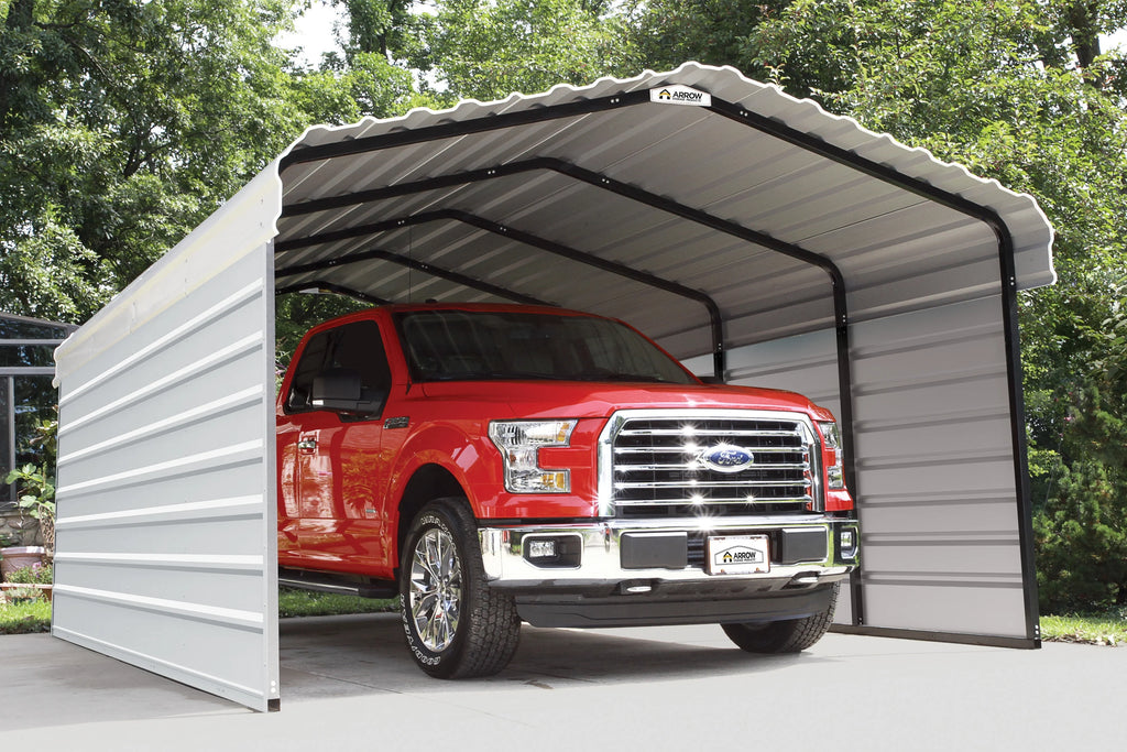 Galvanized Steel Carport Kit, 12' x 20' x 7' D558973