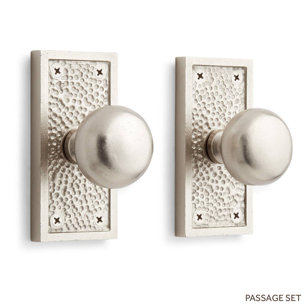 Brass Passage Door Knobset with Brushed Nickel P7451