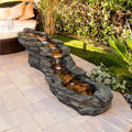 76" Outdoor Tiering Water Fountain with LED Lights Q510