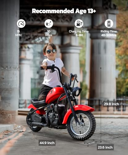 Electric Dirt Bike 24V 15 mph 150lb Max Black U286970