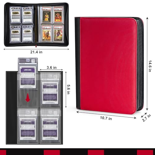 Red Graded Card Storage Binder V137