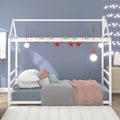 White House Platform Bed with Roof and Chimney L843593