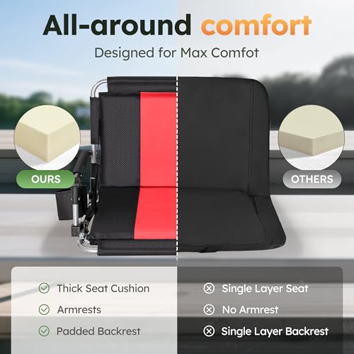 Folding Stadium Seat with Cup Holder and Cushion U70892