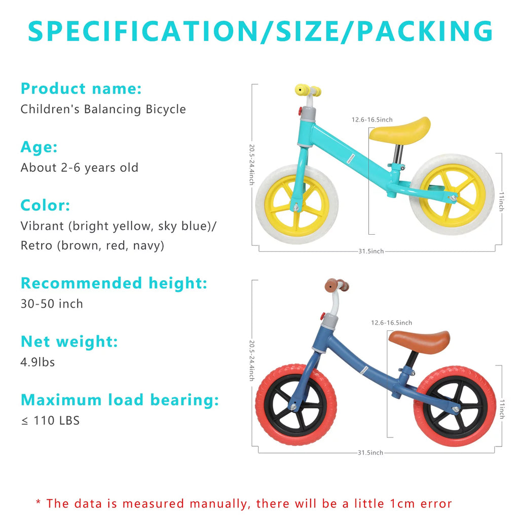 11'' Adjustable Carbon Steel Balance Bike J145