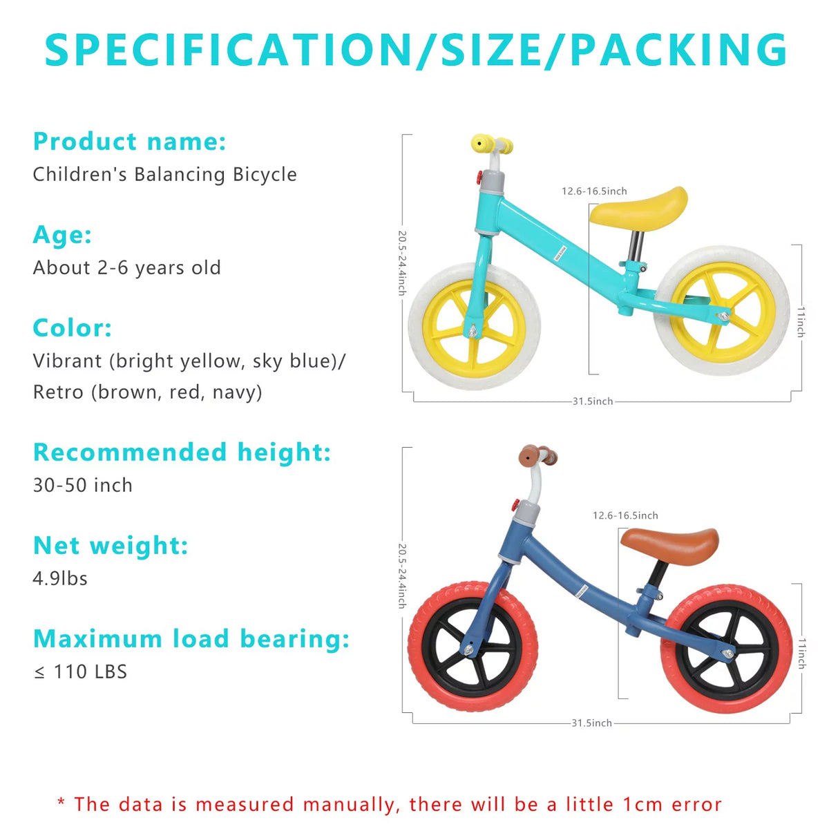 11'' Adjustable Carbon Steel Balance Bike J145