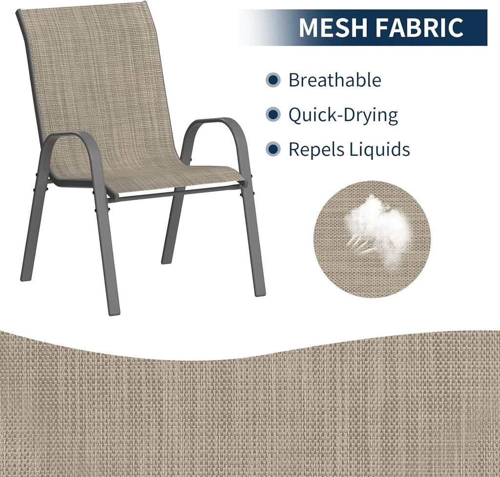 Brown Set of 4 Stackable Patio Chairs Q174547