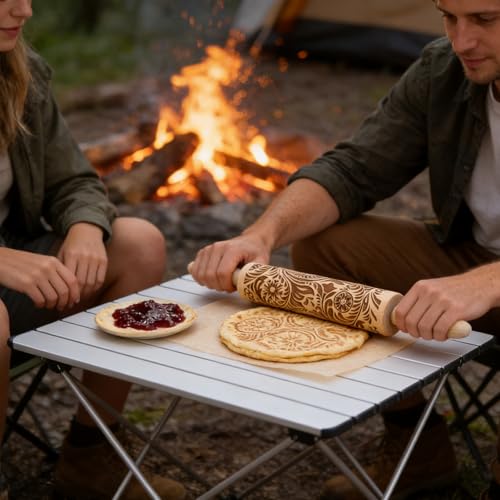 Embossed Wooden Non Stick Rolling Pin 2 Pack U759