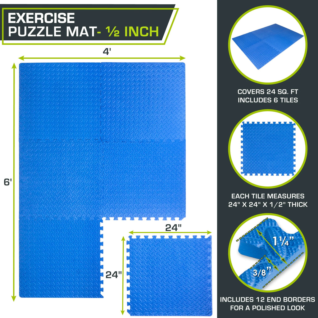 1/2 Thick EVA Foam Interlocking Exercise Mat A725