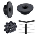 Black Cable Railing Kit 1/8 Wheel Protective Protector Sleeves Washer Insert Plug POM for Wire Rope Metal Posts Deck Balcony U24948