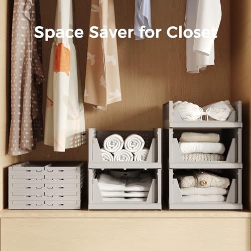 4 Pack Stackable Plastic Storage Bins O734864