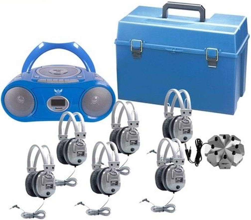 6 Person Listening Center with Bluetooth Boombox and Over-Ear Headphones V829190