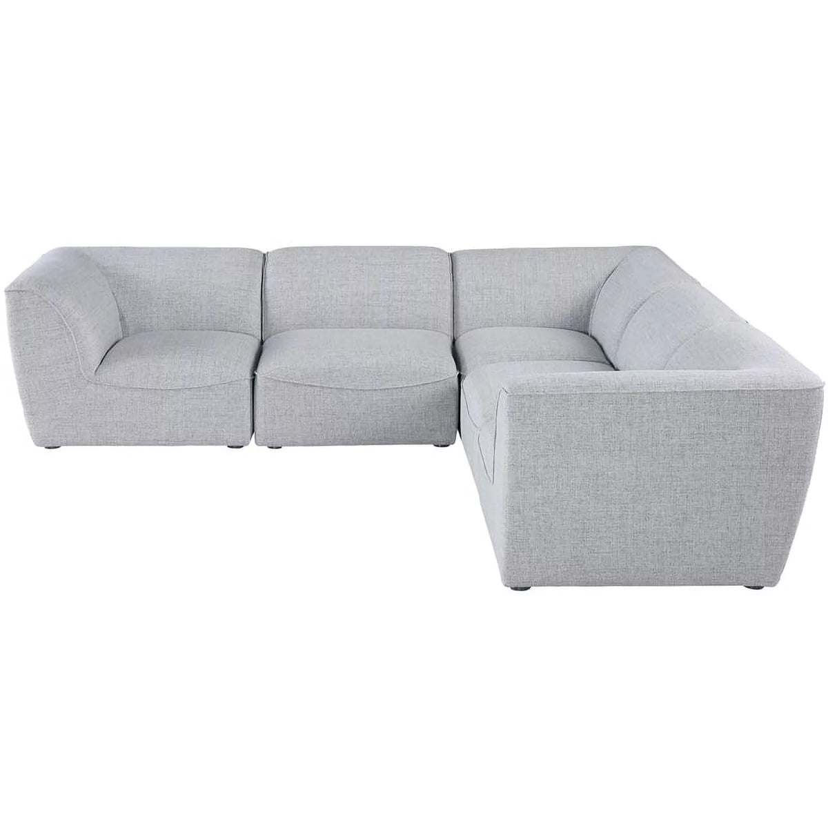 Grey Linen Textured Modular Sectional L25988