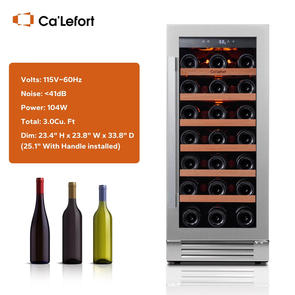 30 inch 66 Bottle Dual Zone Stainless Steel Wine Cooler Refrigerator Y998