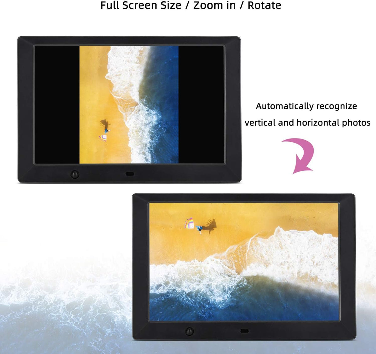 10 inch Digital Picture Frame with 16:9 Screen, 1080P Video F247