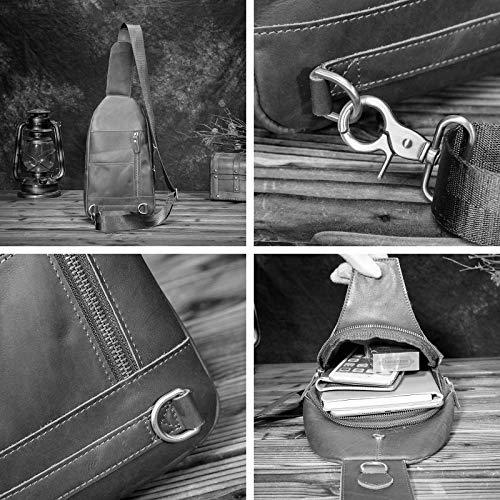 Men Casual Crossbody Chest Sling Bag Leather E144049