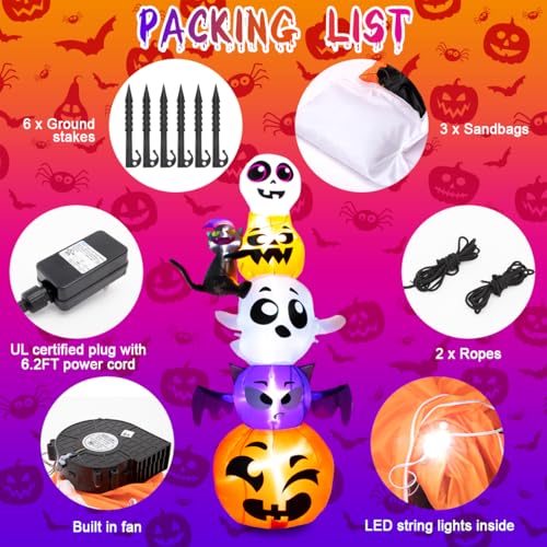 8FT Halloween Inflatable Decorations with Built-in LED Light K850884