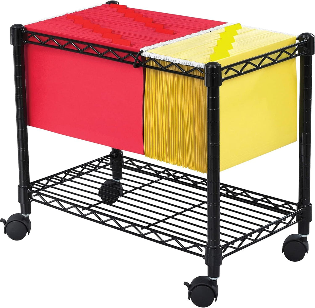 Wire Mobile Letter/Legal File Cart Black E3883