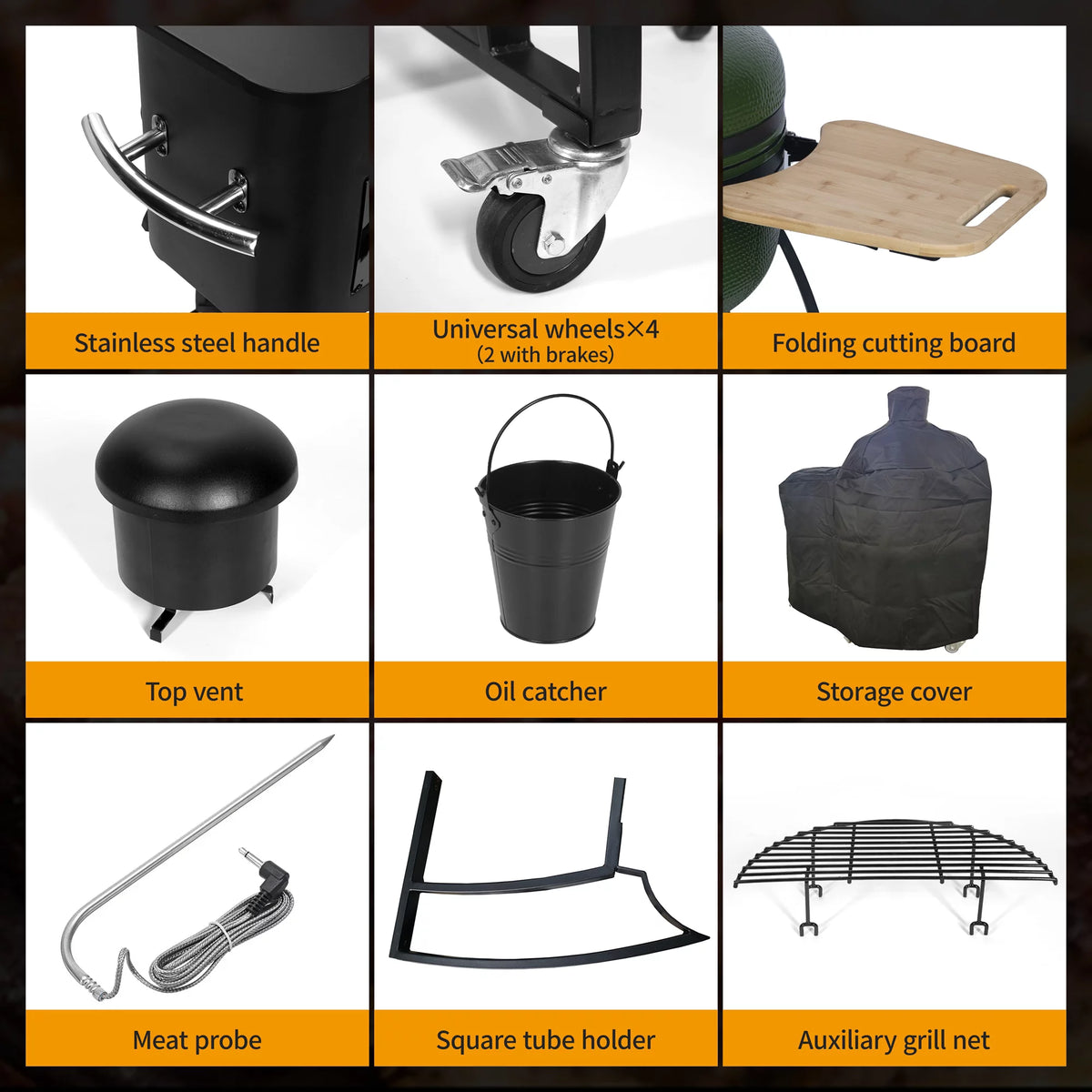 24" Ceramic Pellet Grill with Double Ceramic Liner 4-in-1 Q3457