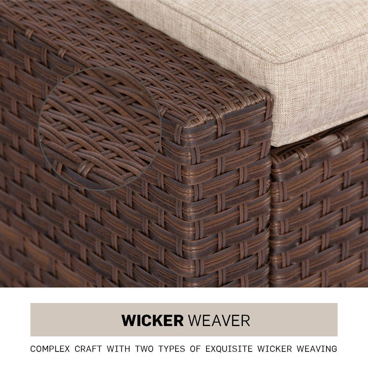 4-Piece All Weather Wicker Patio Furniture Set with Glass Coffee Table U857920