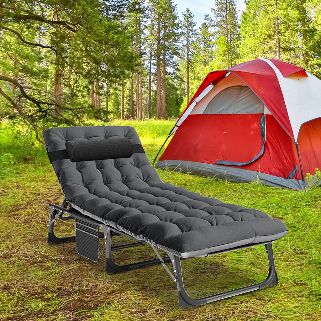 Folding Sleeping Cot with Mattress and Pillow H224064