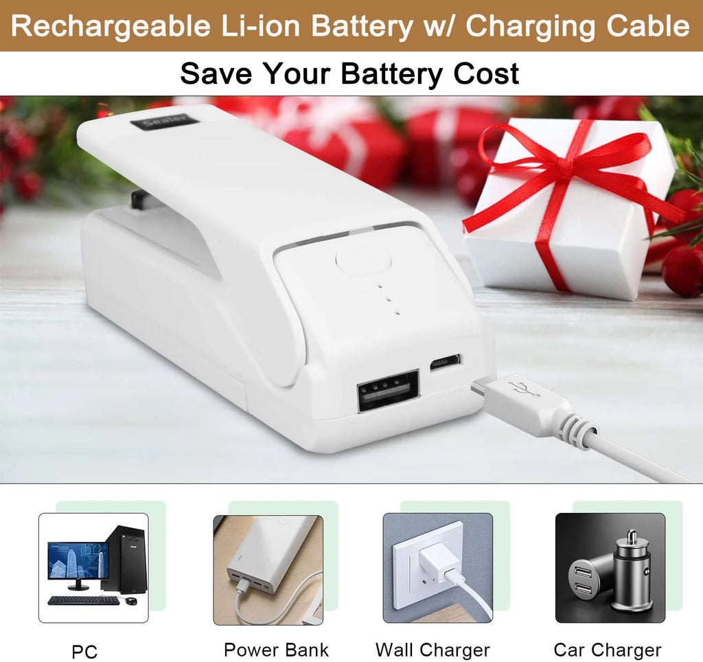 Rechargeable 4-in-1 Handheld Heat Sealer with Cutter D844