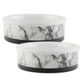 White Marble Pet Bowl Set of 2 R620