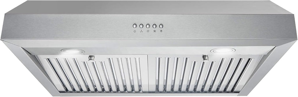 30 in. Under Cabinet Range Hood Ductless Convertible Duct with 3-Speed Fan and LED Lights in Stainless Steel Y27067