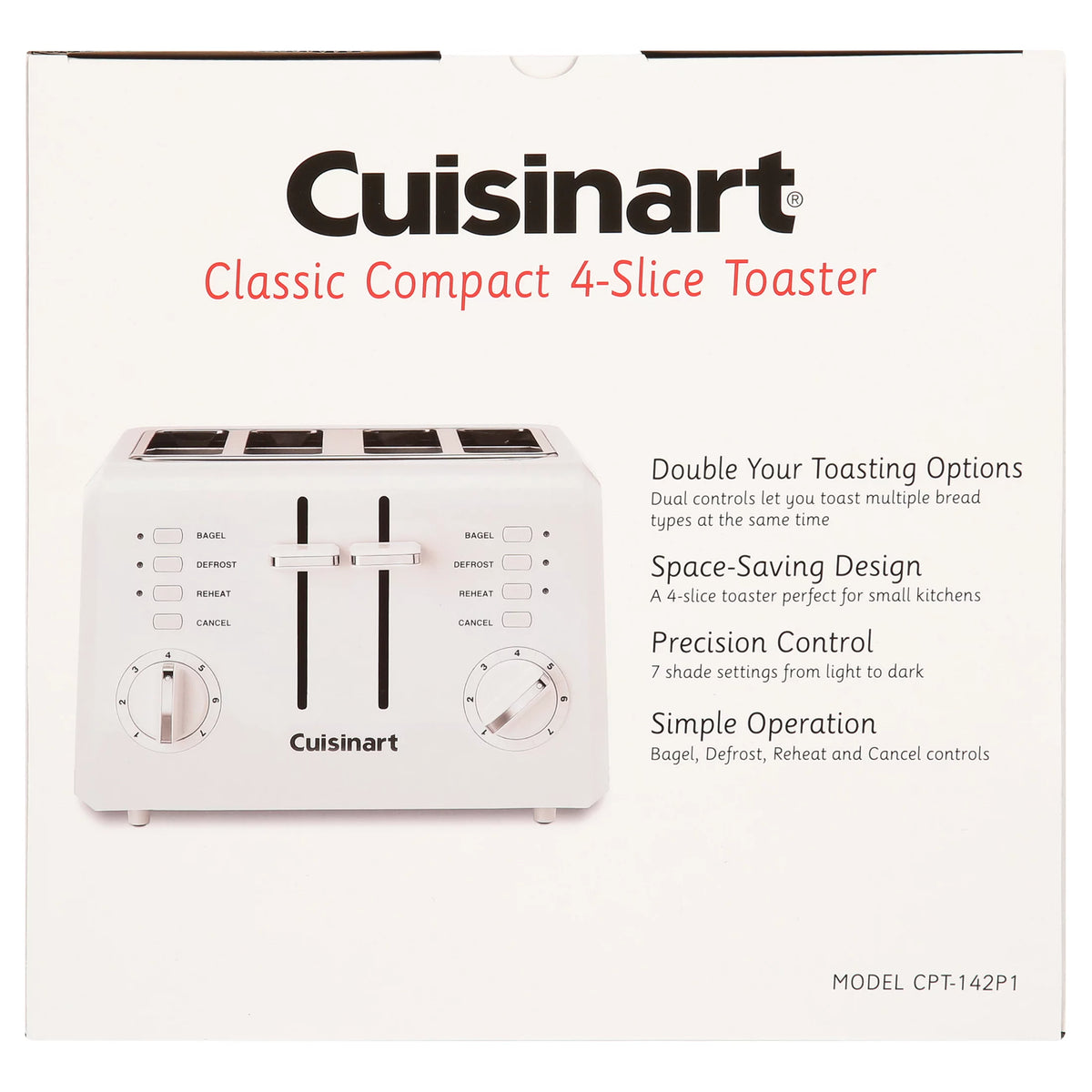 4 Slice Compact Plastic Toaster V49797